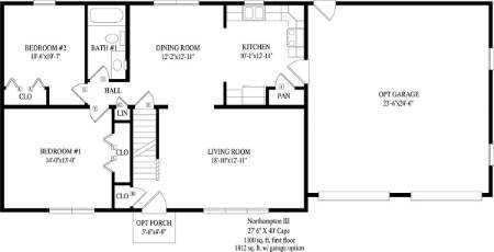 Northampton III Modular Home Floor Plan First Floor